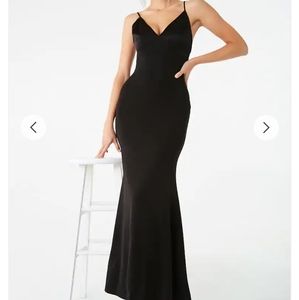 Forever 21 mermaid black slip gown